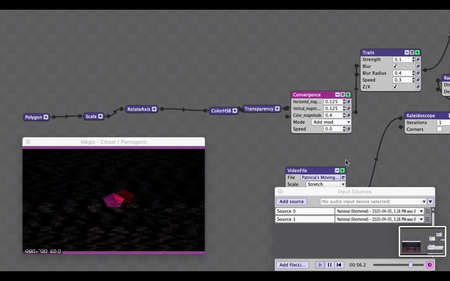 The first image is without convergence on, the second is with.