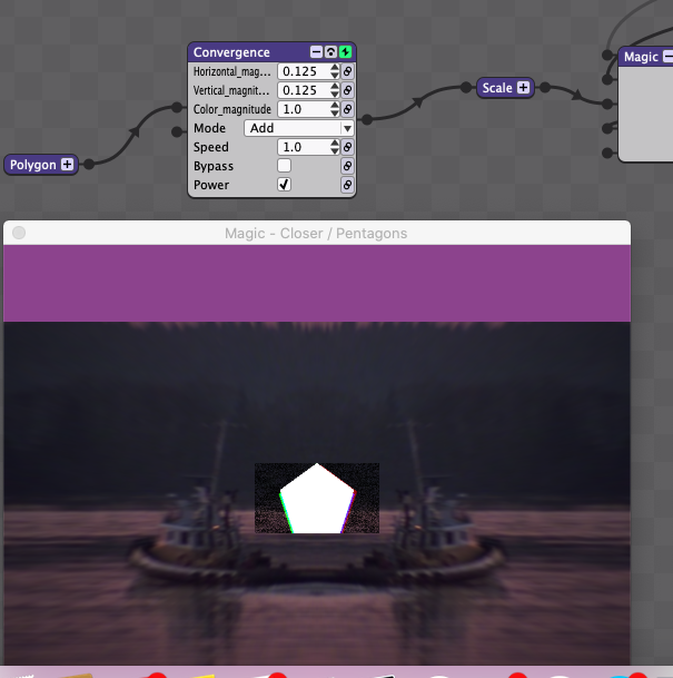 Here, you can see the extra fuzz / static in a box around the polygon.