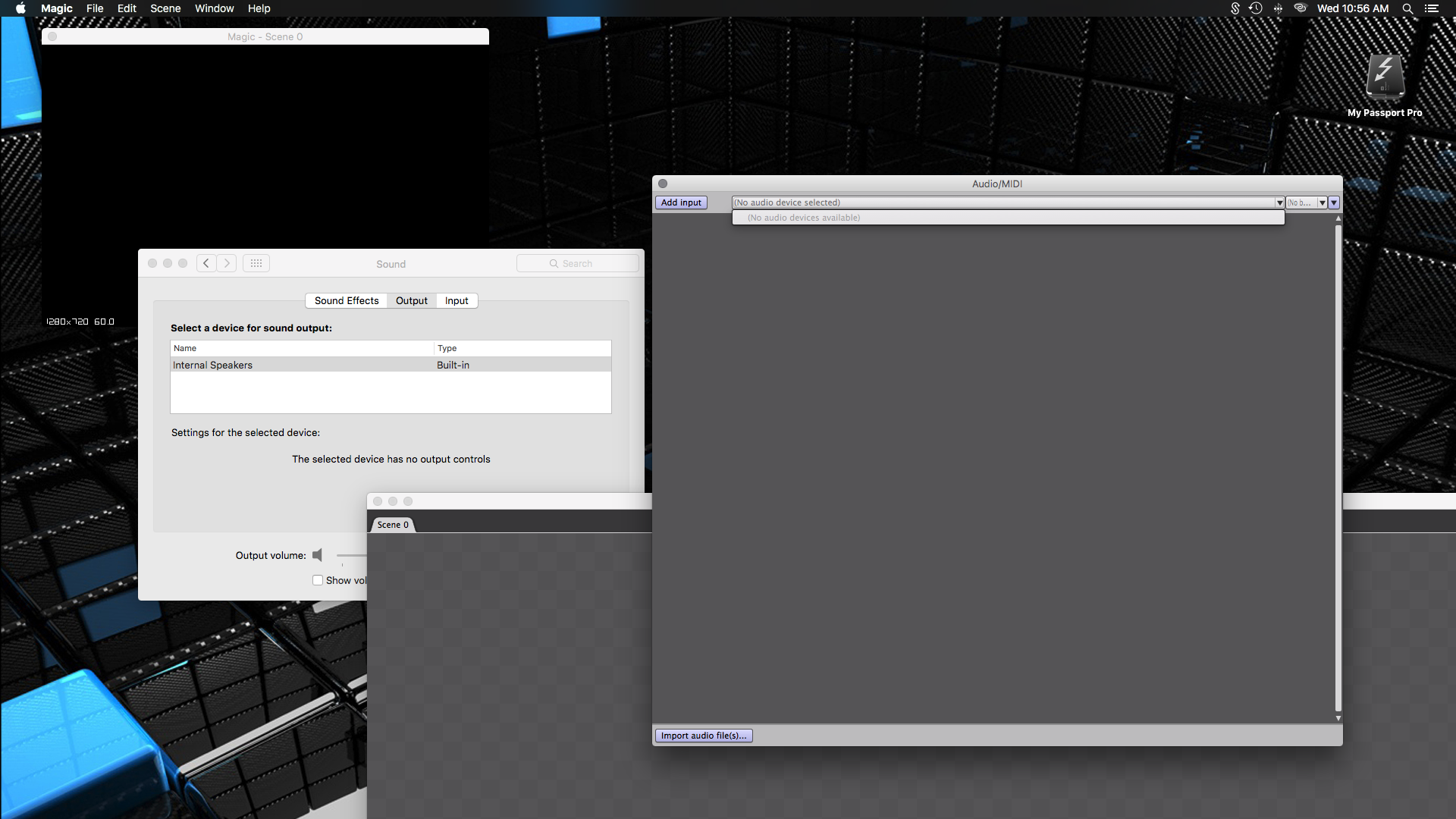When I turn my soundcard off and restart computer It says thunderbolt soundcard cannot be found and no given option to choose default output.