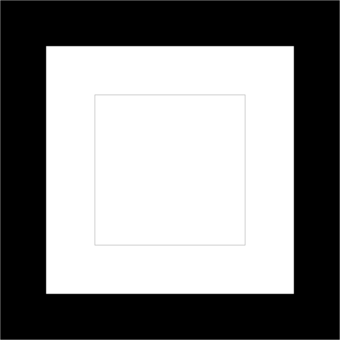 A white square surrounded by a black square where the centre and the outside are transparent