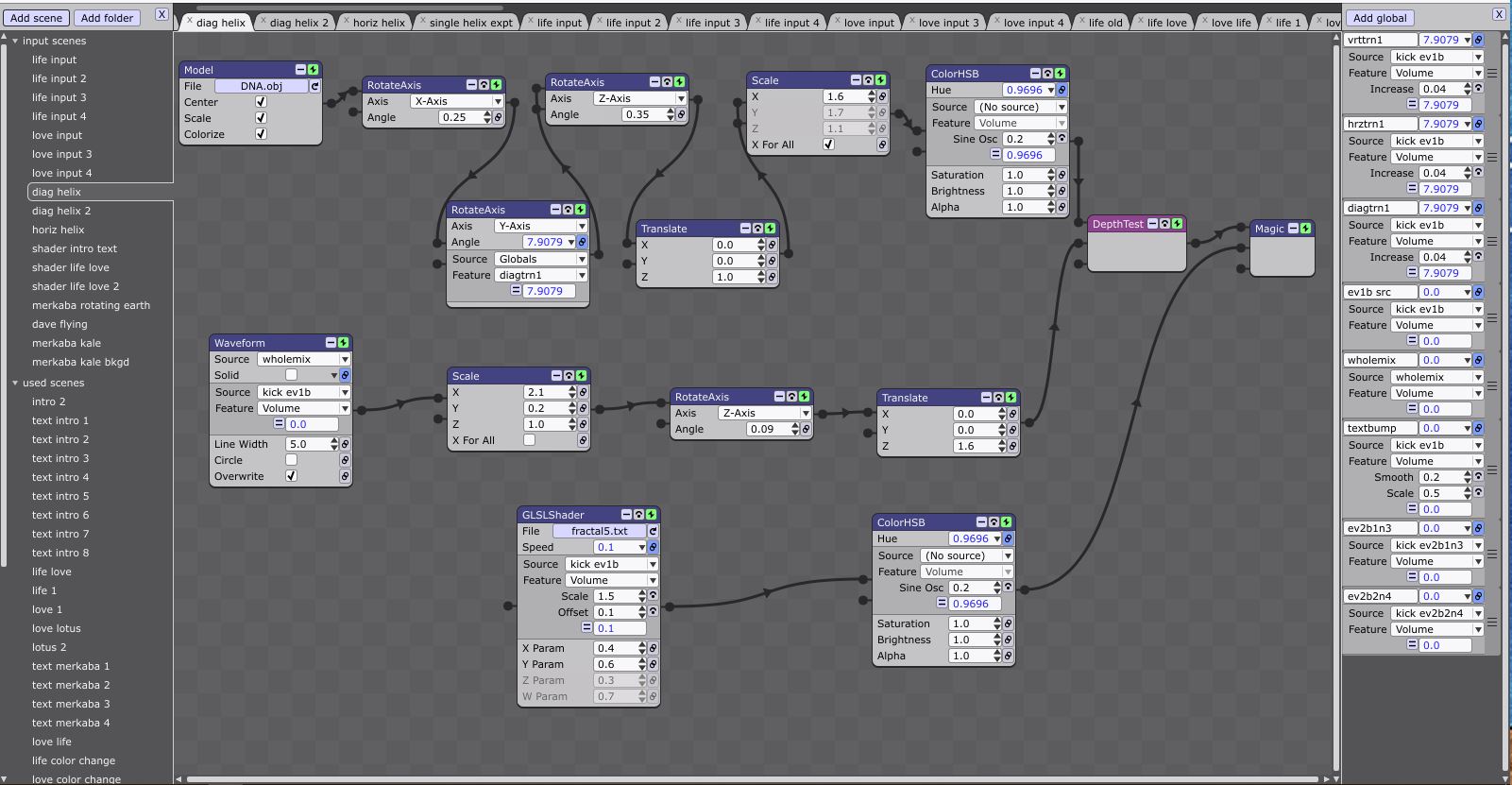 screen capture of magic scene to illustrate 3D model ColorHSB shift bug